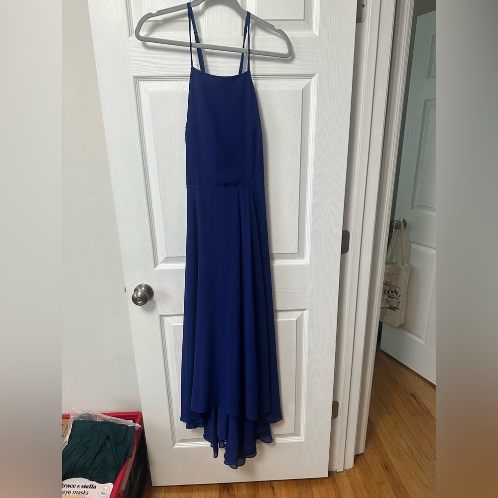 Lulus Royal Blue High-Low Spaghetti Strap Maxi Dress
